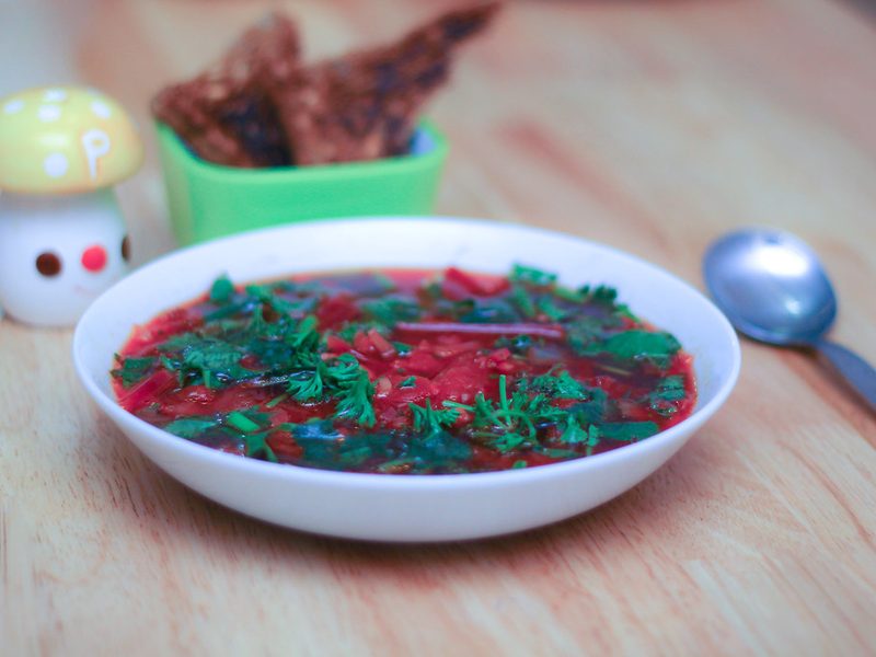 Homemade borscht
